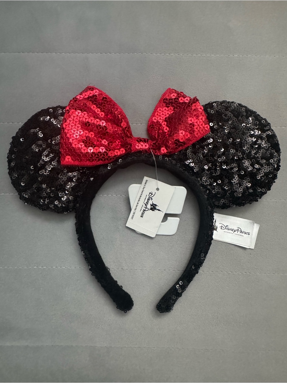 Disney Sequin Minnie Ears Headband in Black and Red